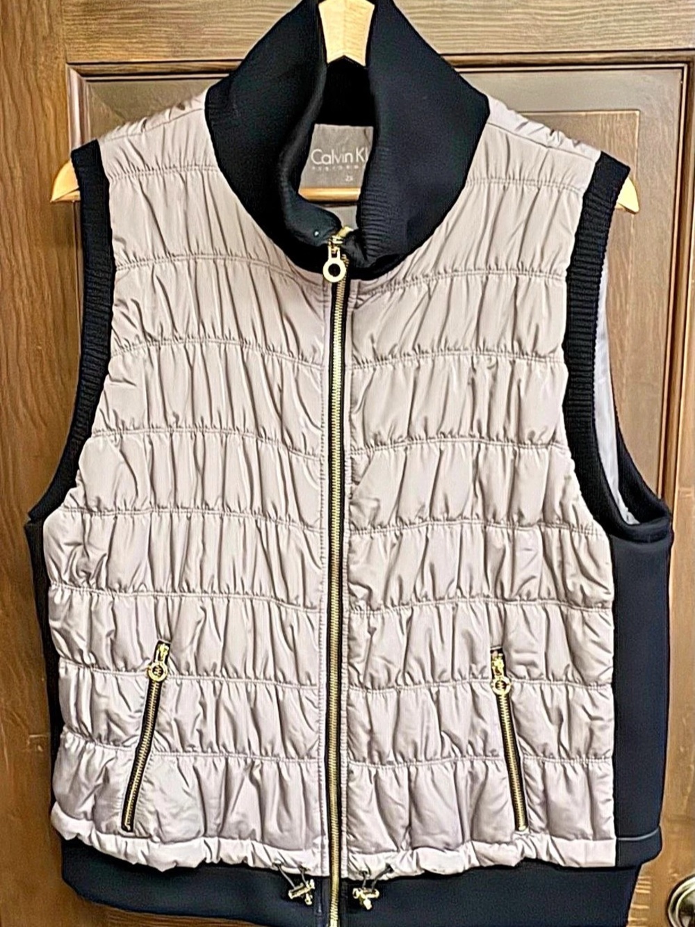 Calvin Klein Quilted Vest in Gray & Black Size 2X Like New